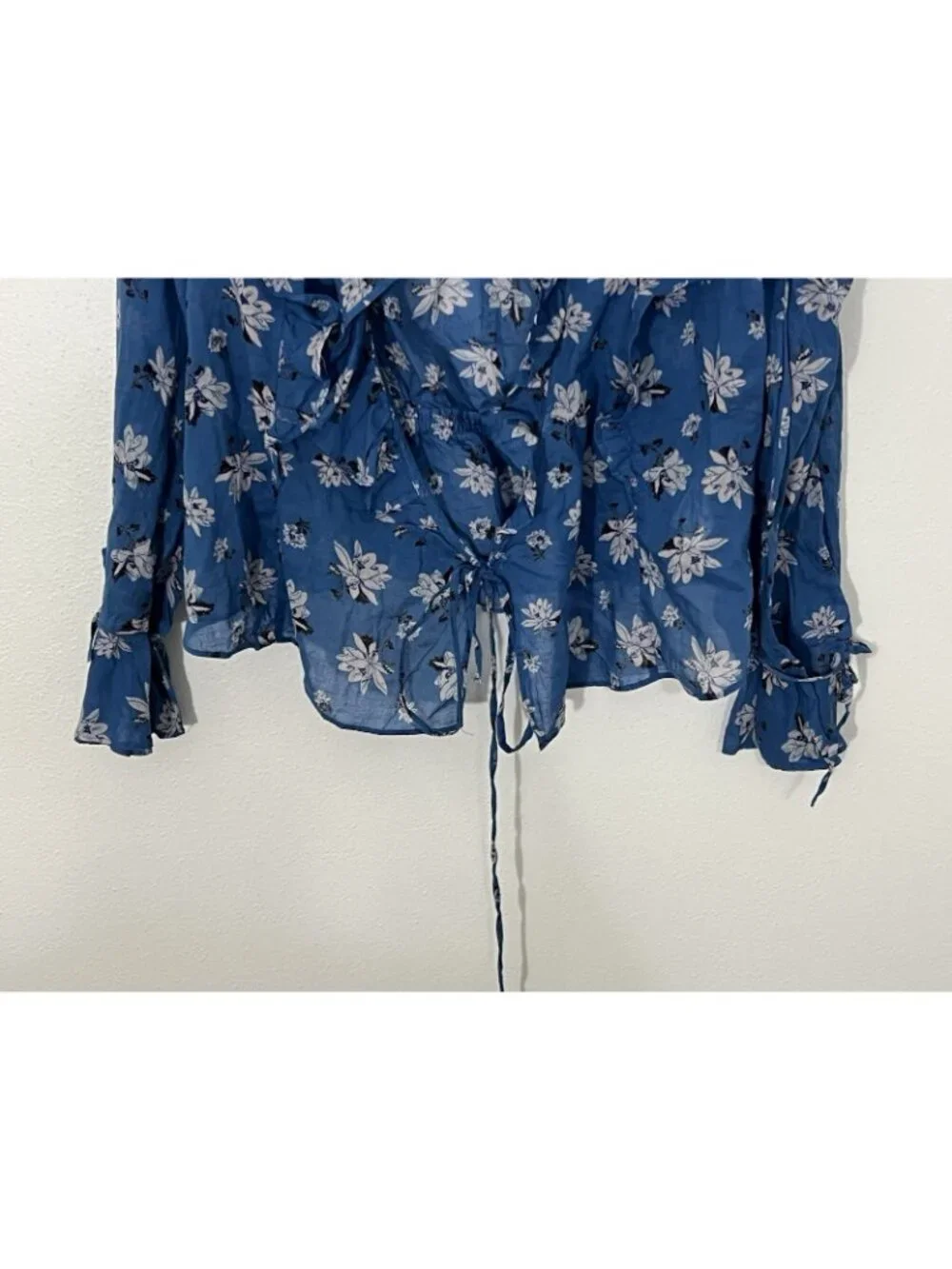 Free People Amanda Ruffle Top In Cool Combo Size XS
